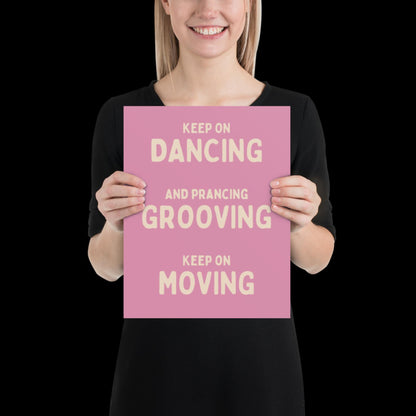 Music is The Answer Typographic Pink and Beige Wall Print - Ibiza Art Bold Typographic Colourful House Music Poster Groovy Bar Disco Funky