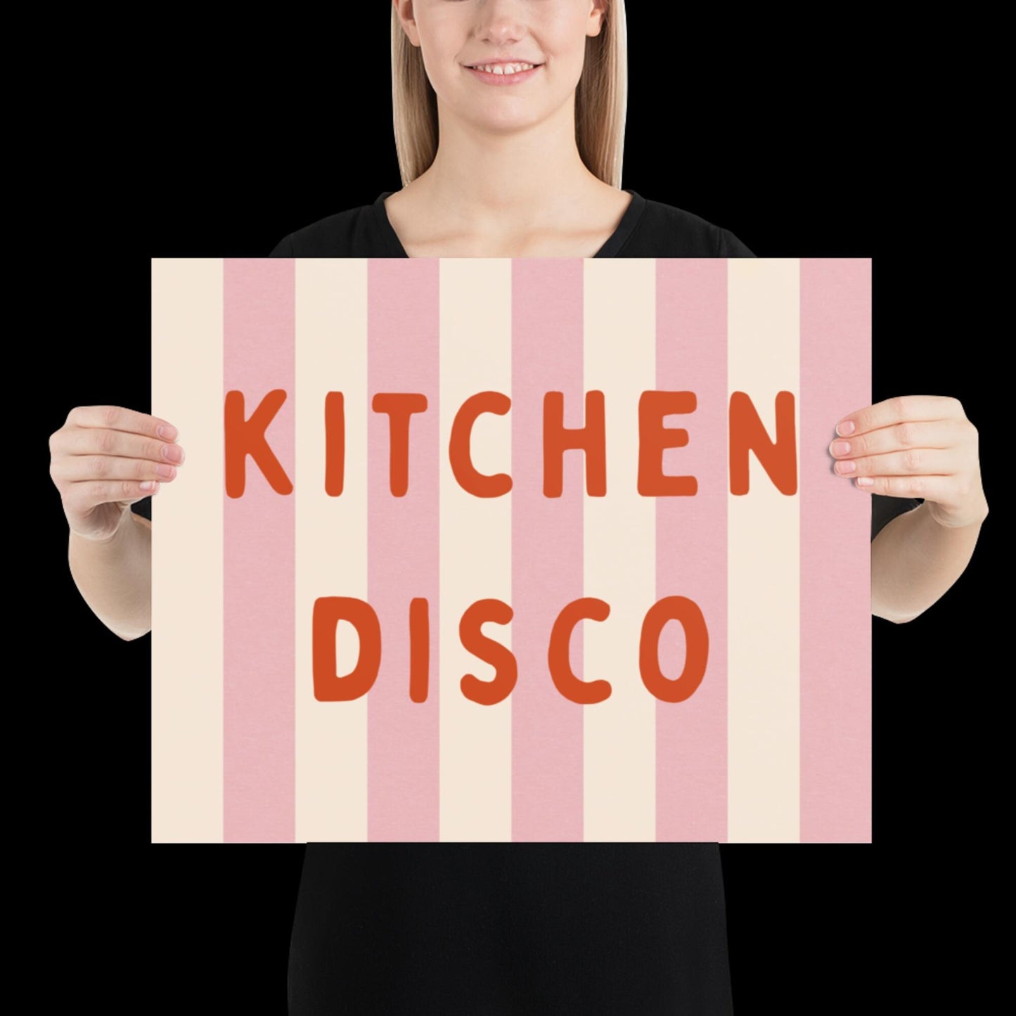 Kitchen Disco Wall Art Poster • Pink and Orange • Disco Print Poster • Minimalistic Kitchen Wall Art • Aesthetic • Trendy Wall Art