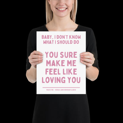 Make Me Inspired Pink and White Print - Borai Denham Audio Ibiza Bold Typographic Colourful House Music Poster Groovy Bar Disco Funky