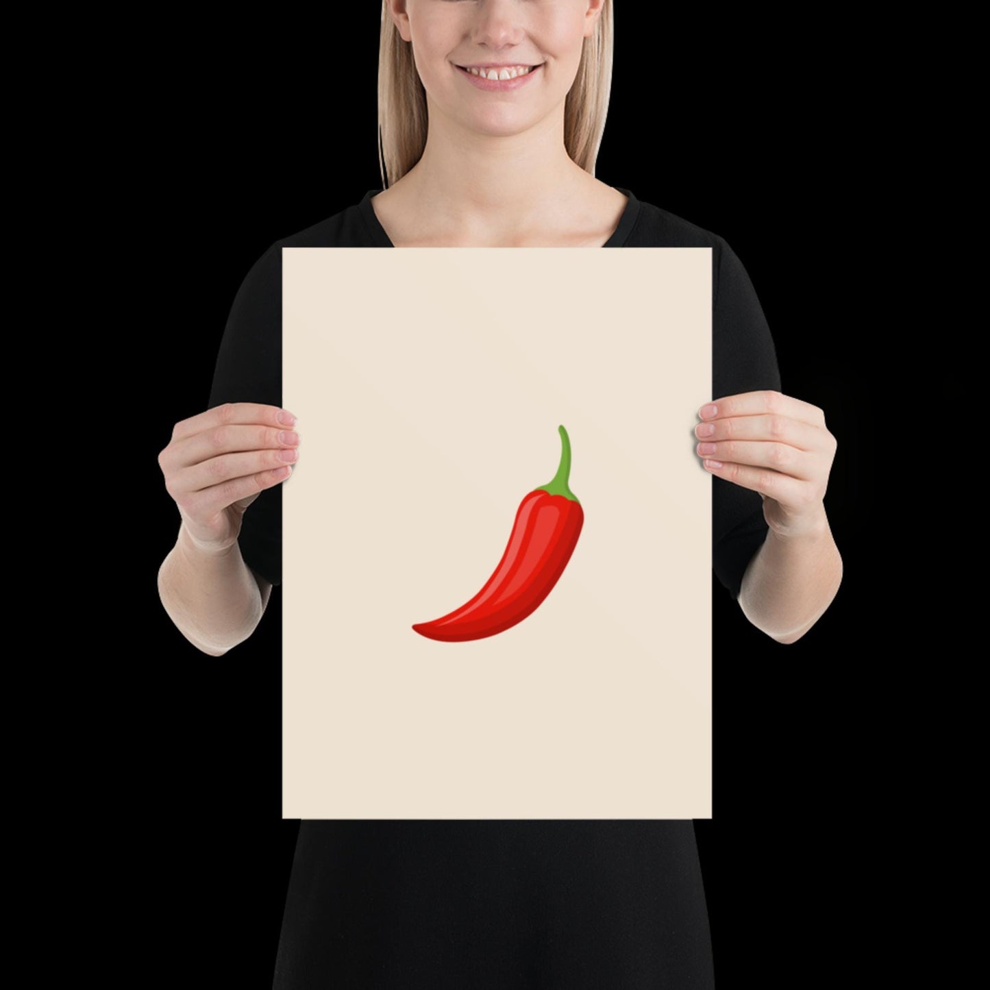 Red Chilli Pepper Spicy Margarita Beige Wall Print | Bar Cart Art | Cocktail Poster | Bold | A1 A2 Physical Print | Modern Kitchen Art