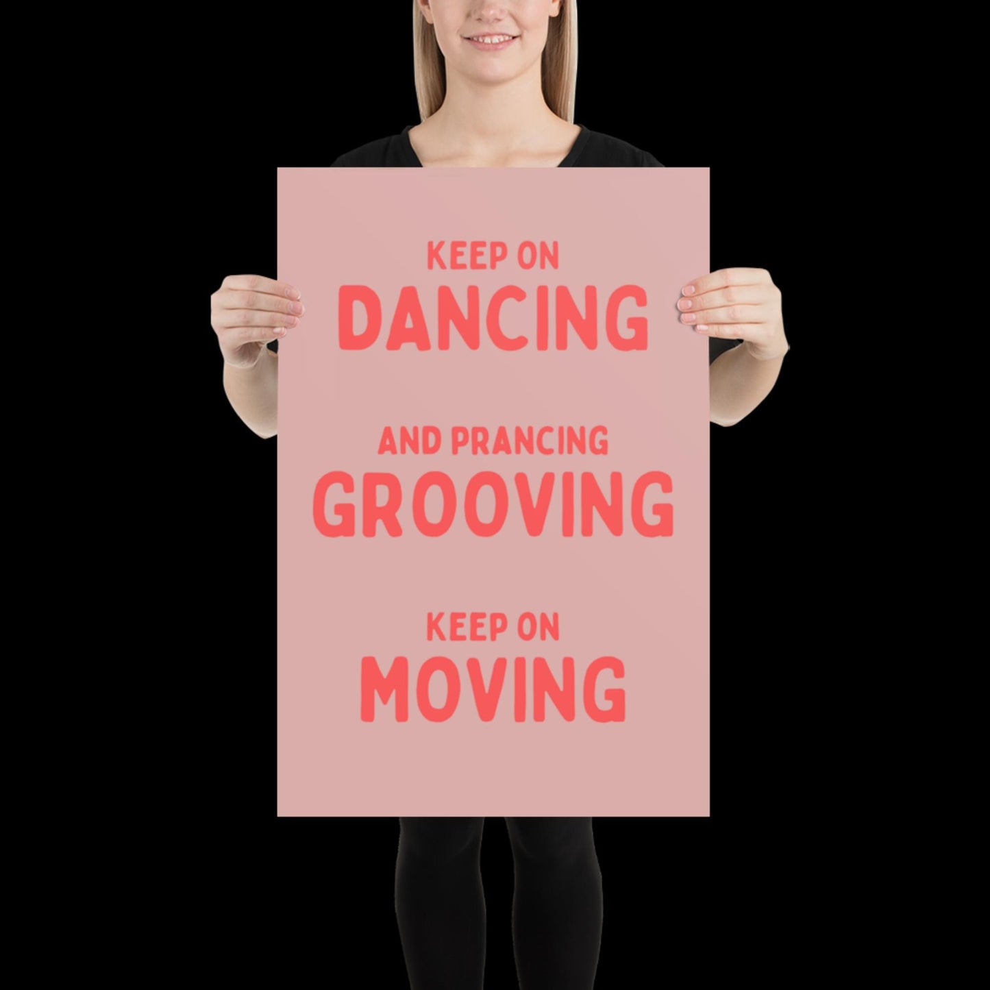 Music is The Answer Typographic Neon Red Wall Print - Ibiza Art Bold Typographic Colourful House Music Poster Groovy Bar Disco Funky
