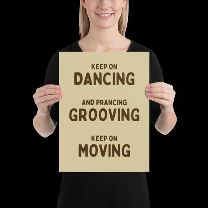 Music is The Answer Typographic Beige/Gold Wall Print - Ibiza Art Bold Typographic Colourful House Music Poster Groovy Bar Disco Funky
