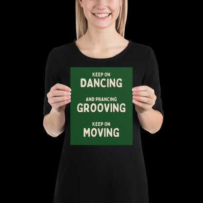 Music is The Answer Typographic Green and Beige Wall Print - Ibiza Art Bold Typographic Colourful House Music Poster Groovy Bar Disco Funky