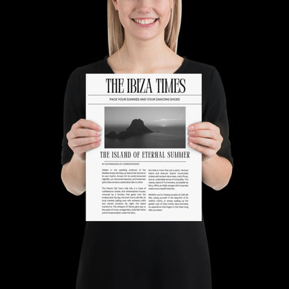 This Ibiza Times - Newspaper Ibiza Retro Disco Print Music Poster Wall Art A5 A4 A3 Bold Typographic Gallery Wall Black and White Magazine