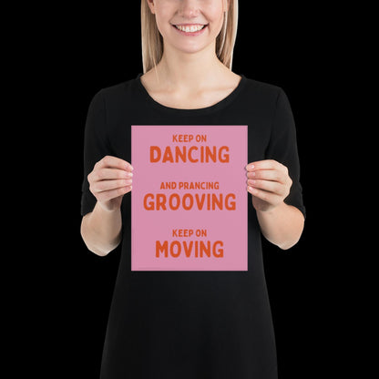 Music is The Answer Typographic Pink and Orange Wall Print - Ibiza Art Bold Typographic Colourful House Music Poster Groovy Bar Disco Funky