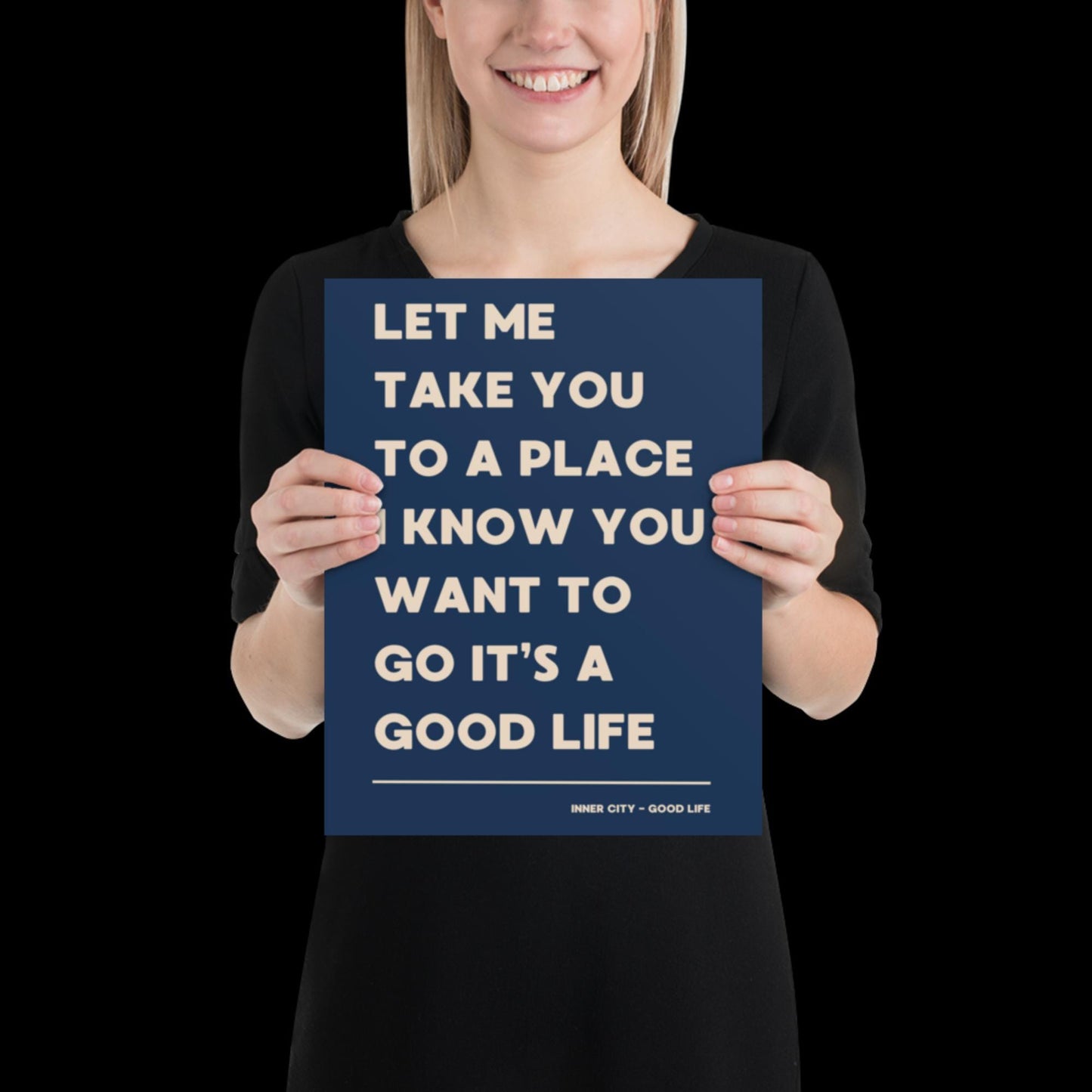 It's a Good Life Navy Blue & Beige Lyric Wall Print | Music Poster | Wall Art | A5 A4 A3 | Typographic | Lyrics | Custom Print | Wall Decor