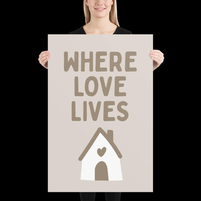 Where Love Lives Alison Limerick Inspired Lyric Print Beige - Ibiza Funky Disco House Music A1 A2 A3 Typographic Ball Aesthetic Poster