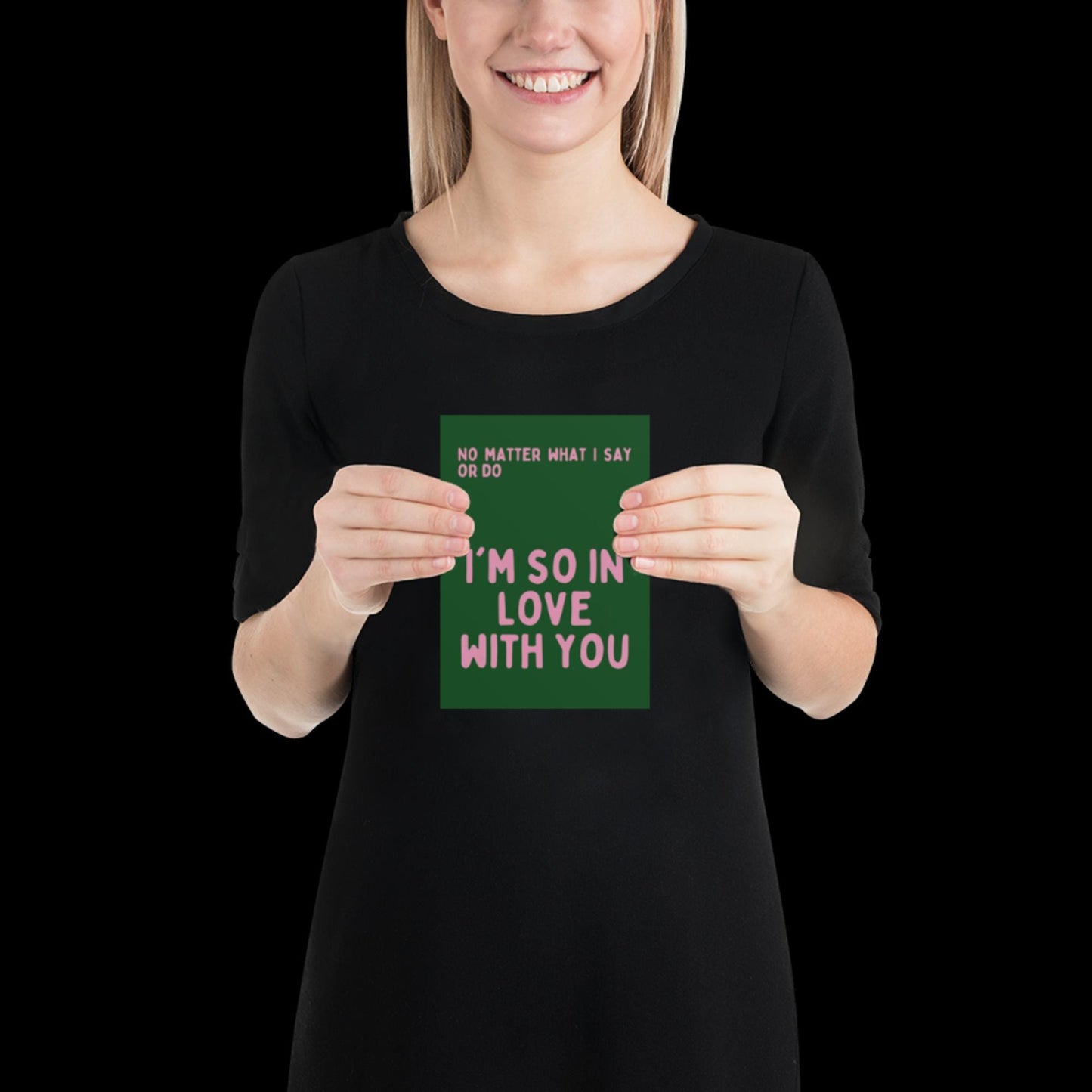 I'm So In Love With You Green and Pink Wall Print - Ibiza Colourful Funny Cute Birthday Art Gift Unique Funky House Music Poster Lyrics