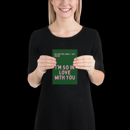 I'm So In Love With You Green and Pink Wall Print - Ibiza Colourful Funny Cute Birthday Art Gift Unique Funky House Music Poster Lyrics