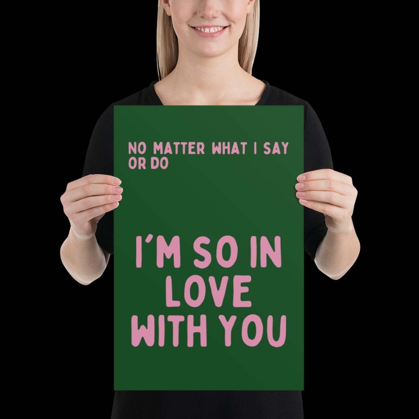 I'm So In Love With You Green and Pink Wall Print - Ibiza Colourful Funny Cute Birthday Art Gift Unique Funky House Music Poster Lyrics