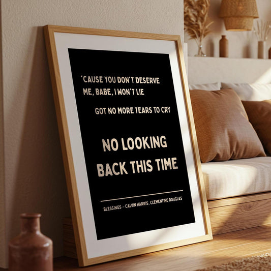 Blessings by Calvin Harris Lyric Print | House Music Poster | Quote Print | Typographic | Disco Decor | Ibiza Print | Birthday Gift