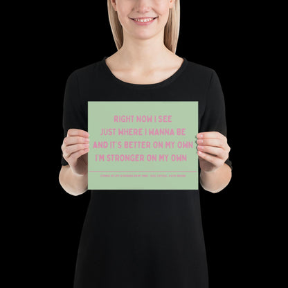 Strings of Life Soul Central Lyric Print - Green and Pink - Disco Music Poster Wall Art Retro Inspired Music Bold Typographic Quote