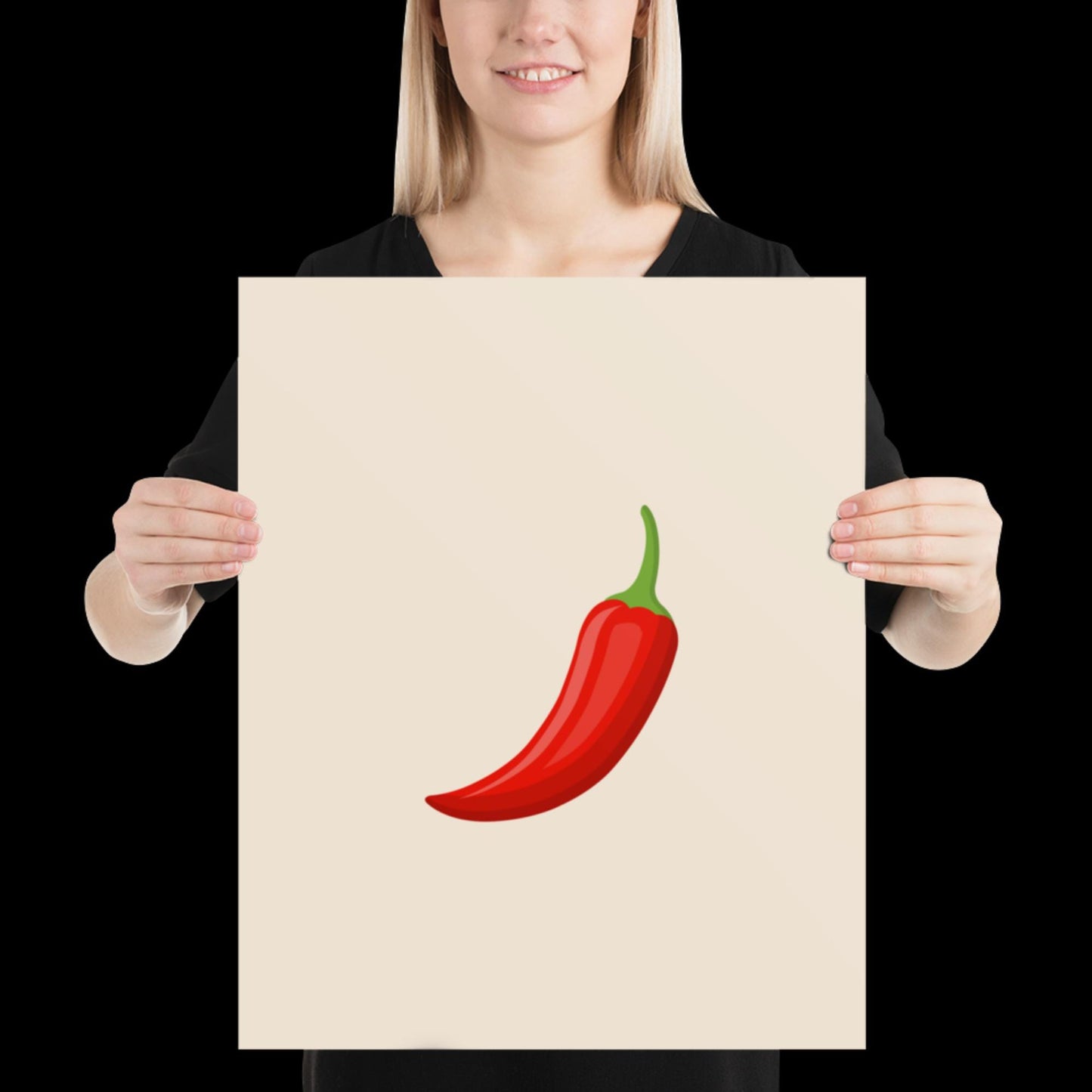 Red Chilli Pepper Spicy Margarita Beige Wall Print | Bar Cart Art | Cocktail Poster | Bold | A1 A2 Physical Print | Modern Kitchen Art