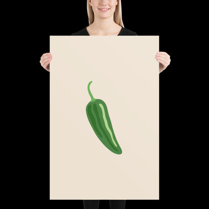Jalapeno Chilli Pepper Spicy Margarita Beige Wall Print | Bar Cart Art | Cocktail Poster | Bold Prints | A1 A2 Physical Print | Kitchen Art