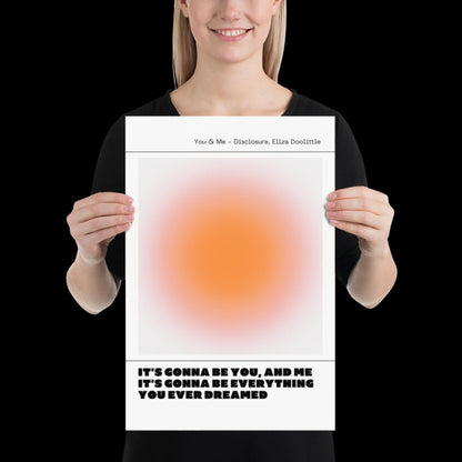 You and Me Orange Aura Print - Disclosure Wall Art for House EDM Ibiza Festival Rave Art Decor House Music Disco Ball Funky
