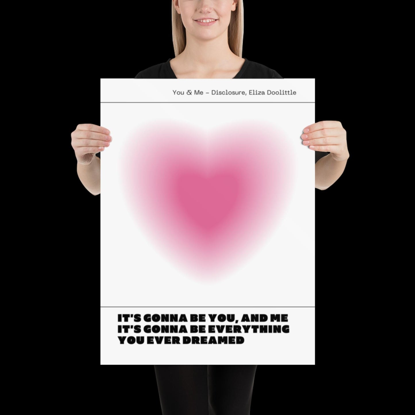 You and Me Pink Heart Aura Print - Disclosure Wall Art for House EDM Ibiza Festival Rave Art Decor House Music Disco Ball Funky
