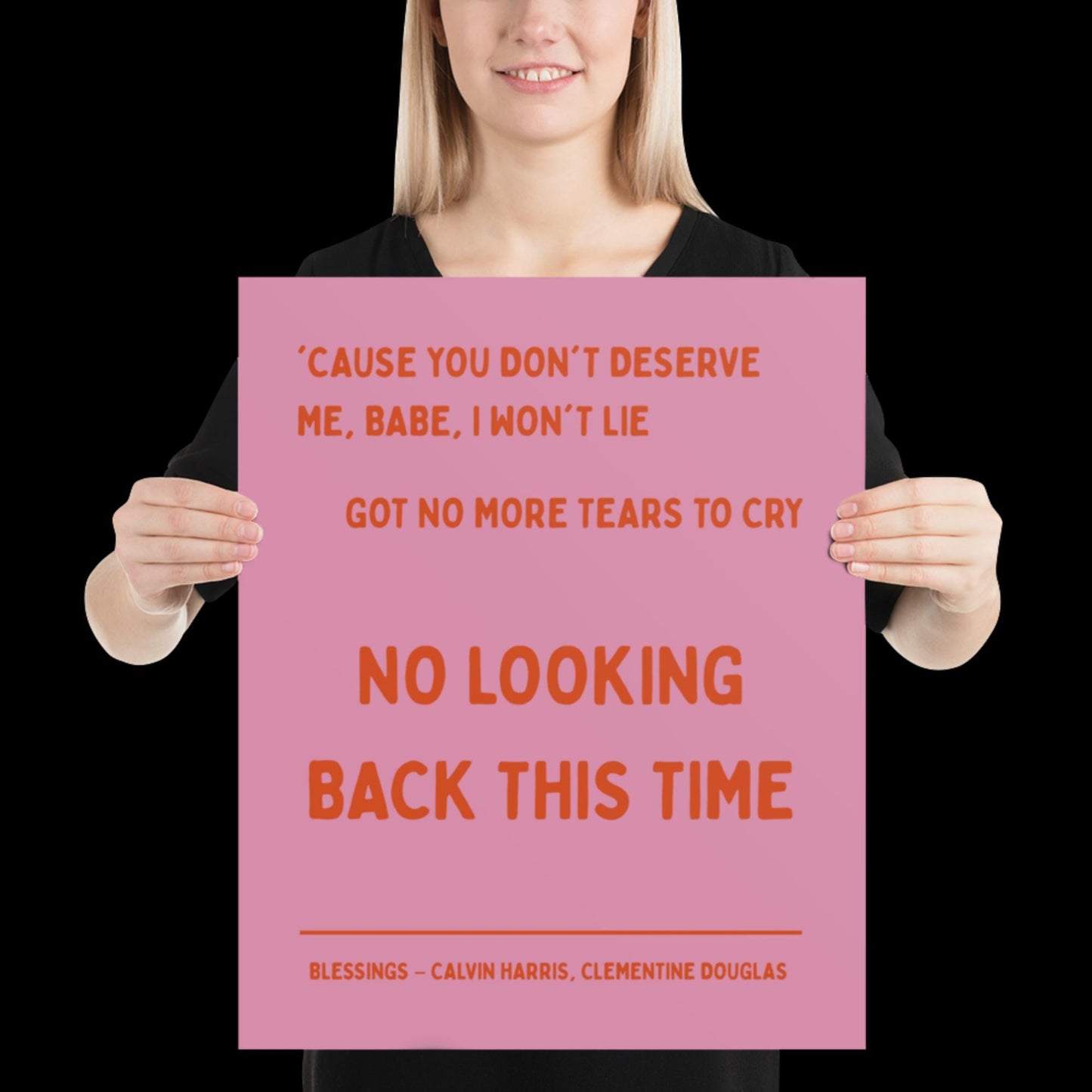 Blessings by Calvin Harris Lyric Print | House Music Poster | Quote Print | Typographic | Disco Decor | Ibiza Print | Birthday Gift