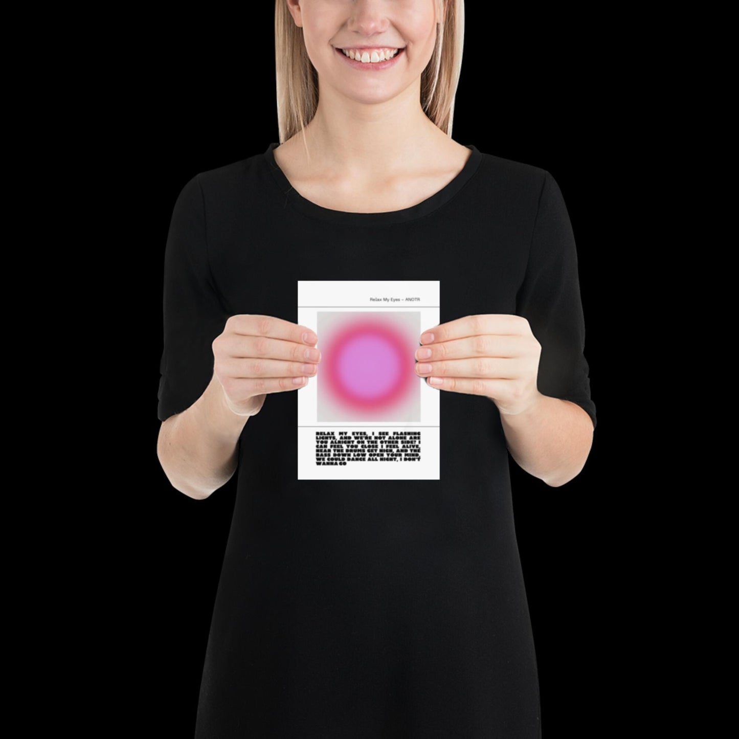 Relax My Eyes Inspired Pink Aura Print - ANOTR Wall Art for House EDM Ibiza Festival Rave Art Decor House Music Lovers Disco Ball Funky