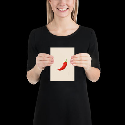 Red Chilli Pepper Spicy Margarita Beige Wall Print | Bar Cart Art | Cocktail Poster | Bold | A1 A2 Physical Print | Modern Kitchen Art
