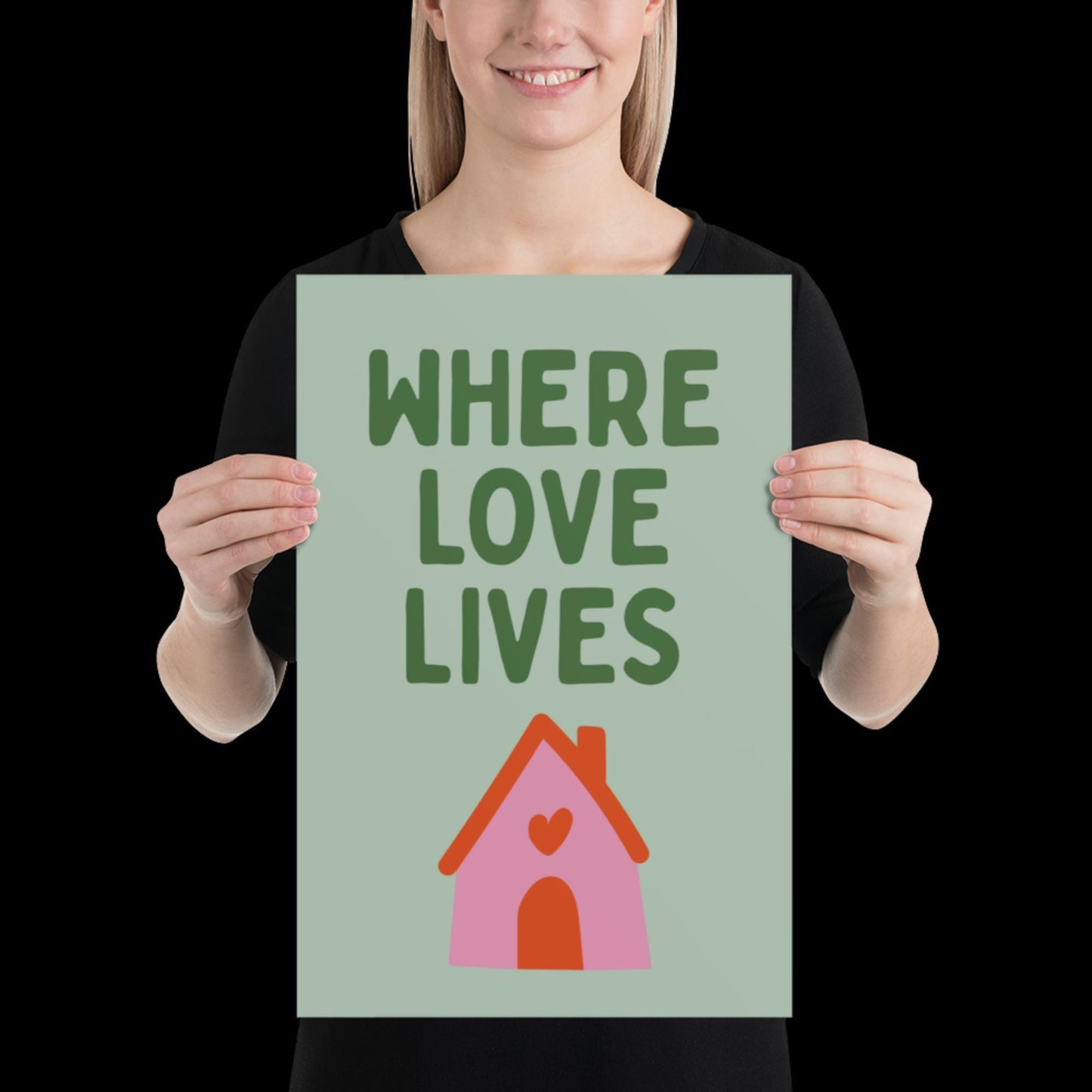 Where Love Lives Alison Limerick Inspired Lyric Print Green - Ibiza Funky Disco House Music A1 A2 A3 Typographic Ball Aesthetic Poster