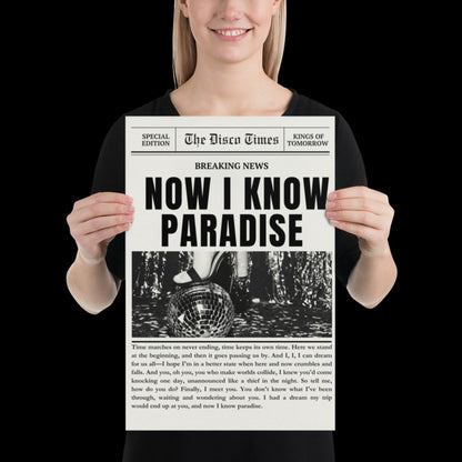 Finally Kings of Tomorrow Inspired Newspaper Lyric Print Off-White and Black 02 - Ibiza Funky Disco House Music A1 A2 A3 Typographic Ball