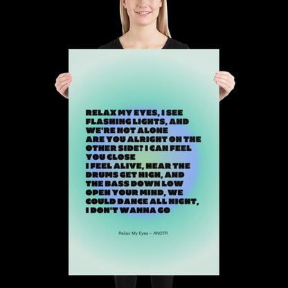 Relax My Eyes Inspired Blue Green 02 Aura Print - ANOTR Wall Art House EDM Ibiza Festival Rave Art Decor House Music Lovers Disco Ball Funky