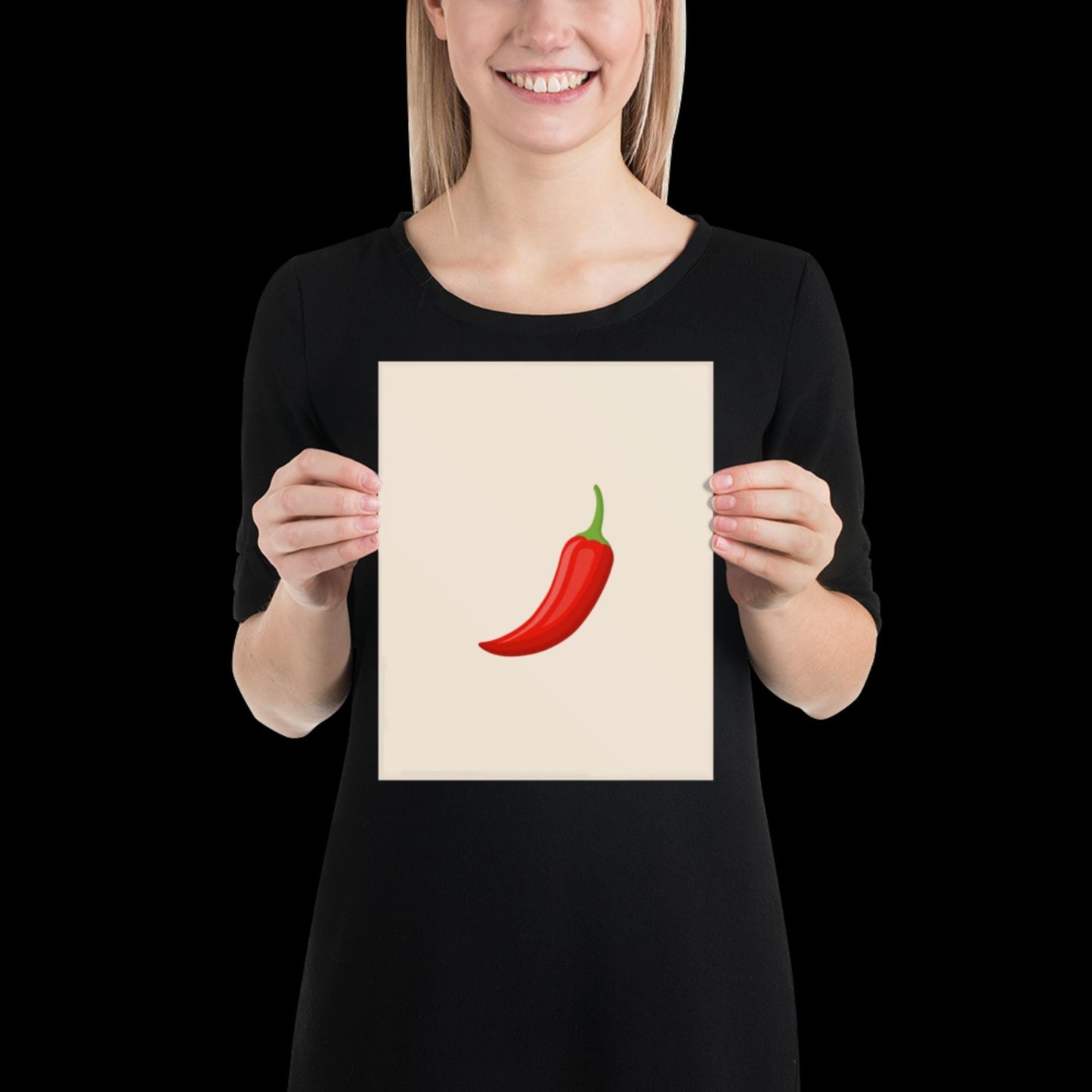 Red Chilli Pepper Spicy Margarita Beige Wall Print | Bar Cart Art | Cocktail Poster | Bold | A1 A2 Physical Print | Modern Kitchen Art