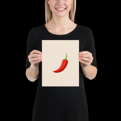 Red Chilli Pepper Spicy Margarita Beige Wall Print | Bar Cart Art | Cocktail Poster | Bold | A1 A2 Physical Print | Modern Kitchen Art