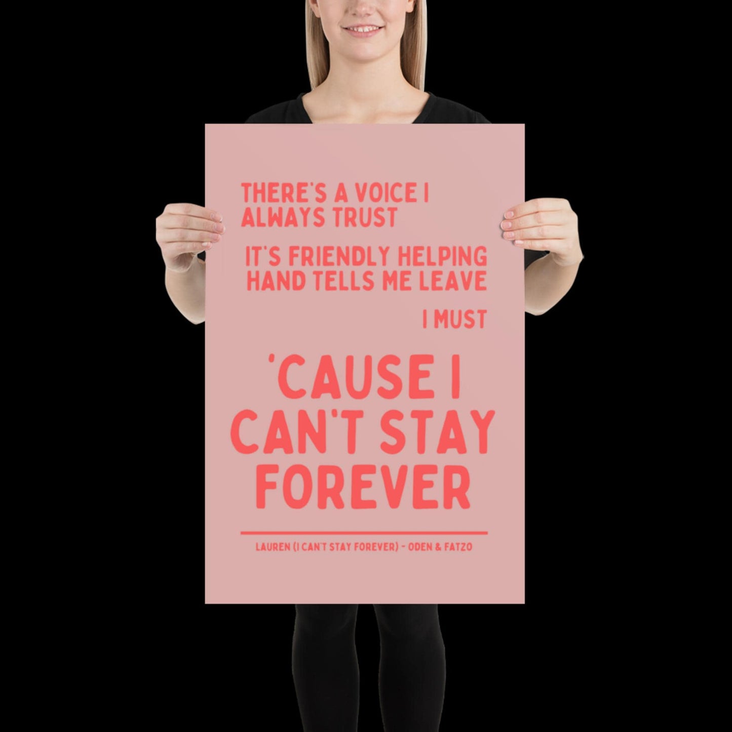 I Can't Stay Forever Red Wall Print