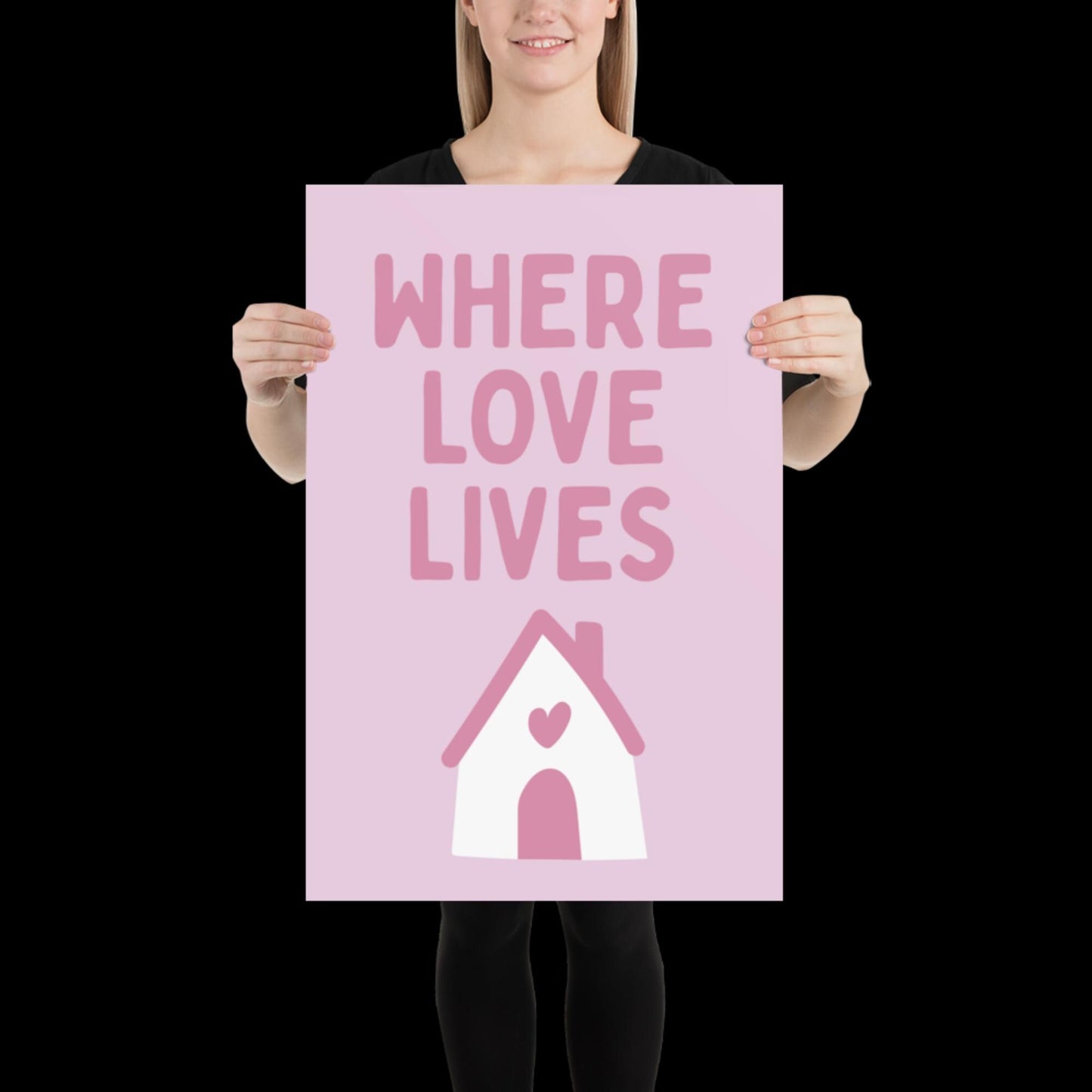 Where Love Lives Alison Limerick Inspired Lyric Print Pink - Ibiza Funky Disco House Music A1 A2 A3 Typographic Ball Aesthetic Poster