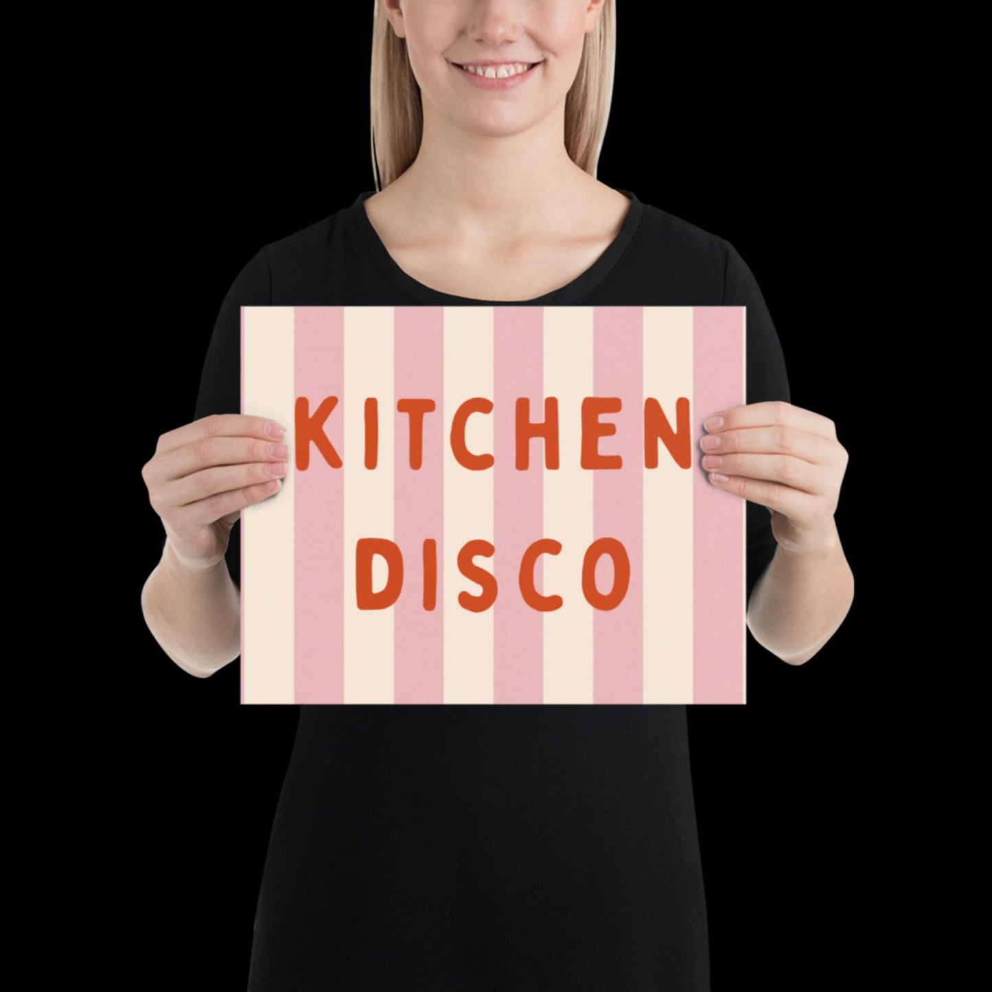 Kitchen Disco Wall Art Poster • Pink and Orange • Disco Print Poster • Minimalistic Kitchen Wall Art • Aesthetic • Trendy Wall Art