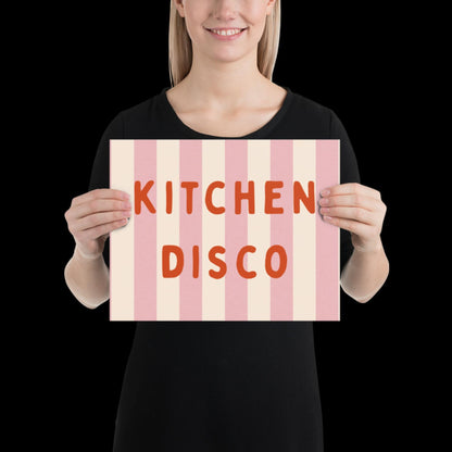 Kitchen Disco Wall Art Poster • Pink and Orange • Disco Print Poster • Minimalistic Kitchen Wall Art • Aesthetic • Trendy Wall Art