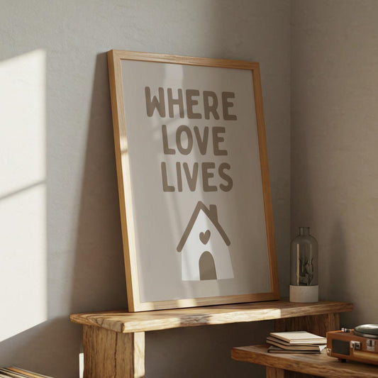 Where Love Lives Alison Limerick Inspired Lyric Print Beige - Ibiza Funky Disco House Music A1 A2 A3 Typographic Ball Aesthetic Poster