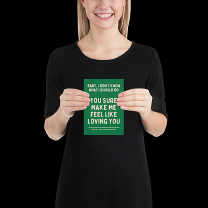 Make Me Inspired Green and Beige Print - Borai Denham Audio Ibiza Bold Typographic Colourful House Music Poster Groovy Bar Disco Funky