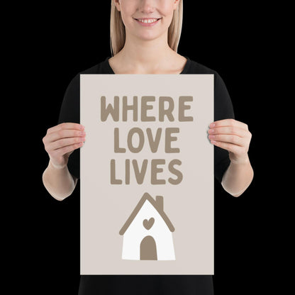 Where Love Lives Alison Limerick Inspired Lyric Print Beige - Ibiza Funky Disco House Music A1 A2 A3 Typographic Ball Aesthetic Poster