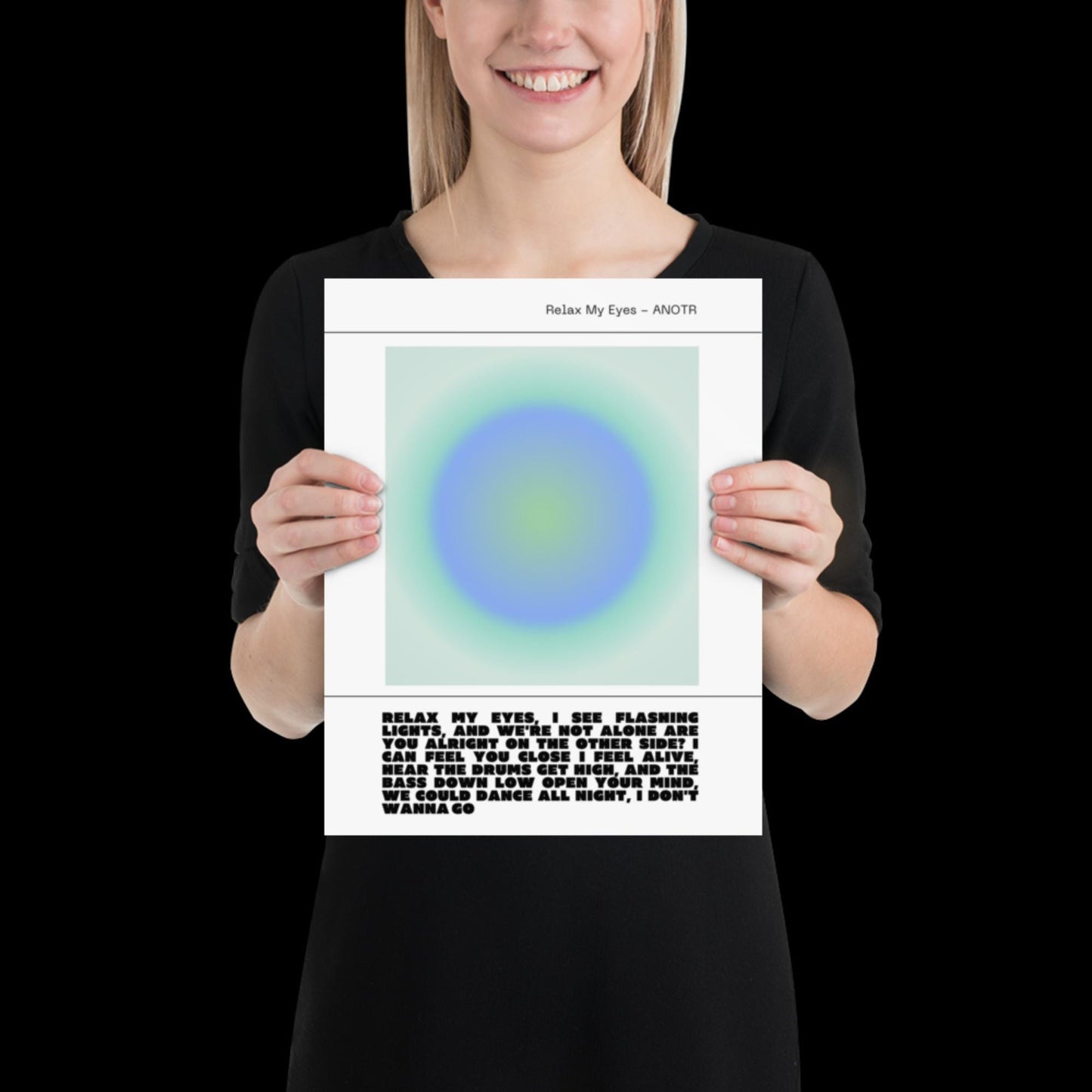 Relax My Eyes Inspired Blue Green Aura Print - ANOTR Wall Art House EDM Ibiza Festival Rave Art Decor House Music Lovers Disco Ball Funky
