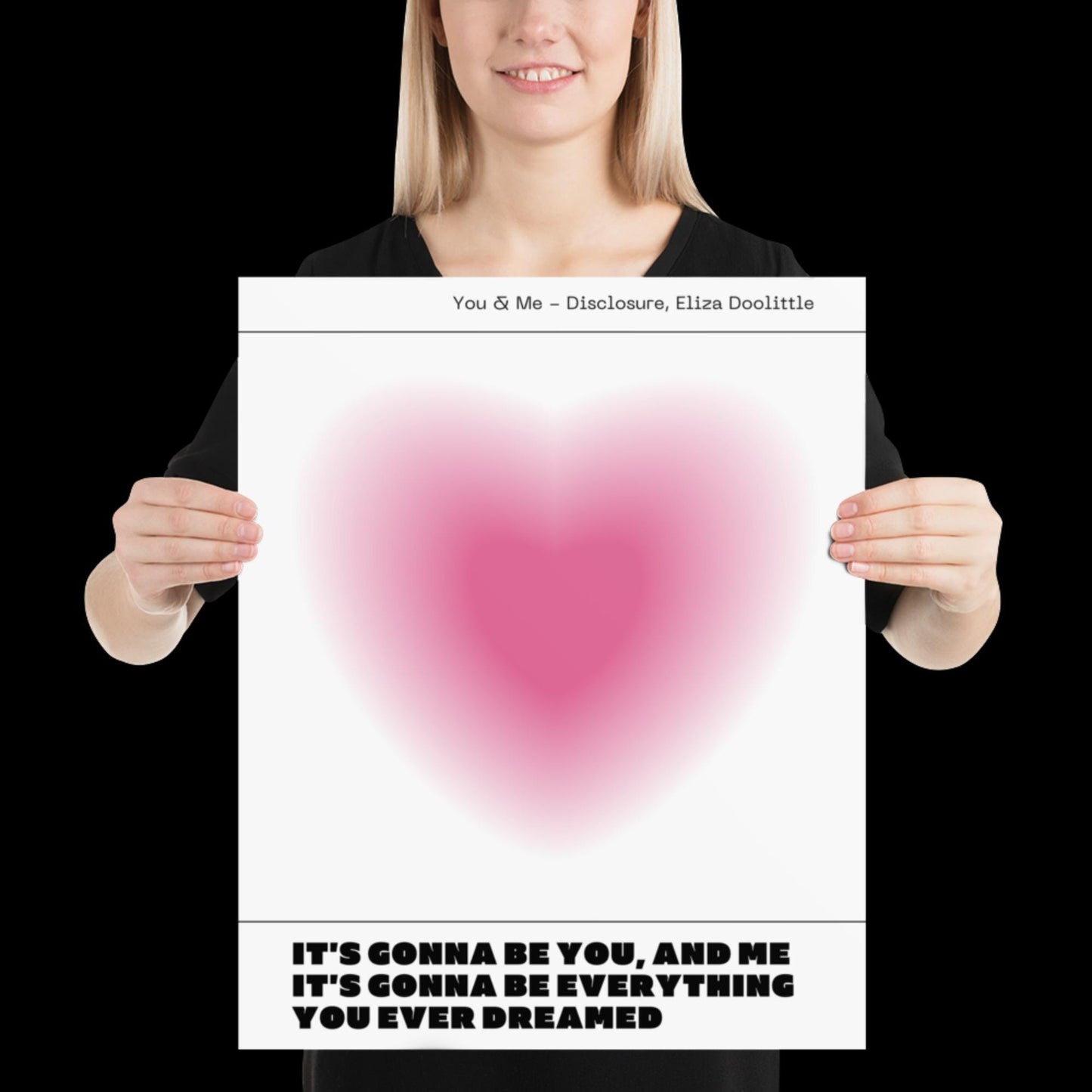 You and Me Pink Heart Aura Print - Disclosure Wall Art for House EDM Ibiza Festival Rave Art Decor House Music Disco Ball Funky