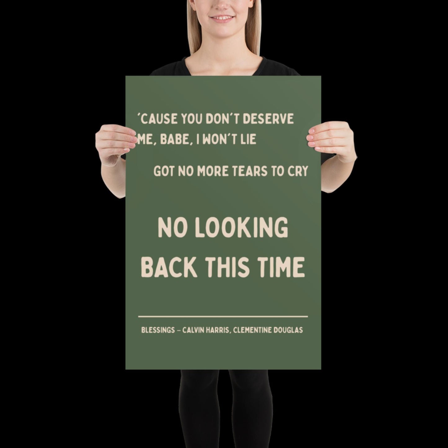 Blessings by Calvin Harris Lyric Print | House Music Poster | Quote Print | Typographic | Disco Decor | Ibiza Print | Birthday Gift