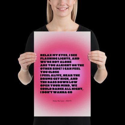 Relax My Eyes Inspired Pink 02 Aura Print - ANOTR Wall Art for House EDM Ibiza Festival Rave Art Decor House Music Lovers Disco Ball Funky