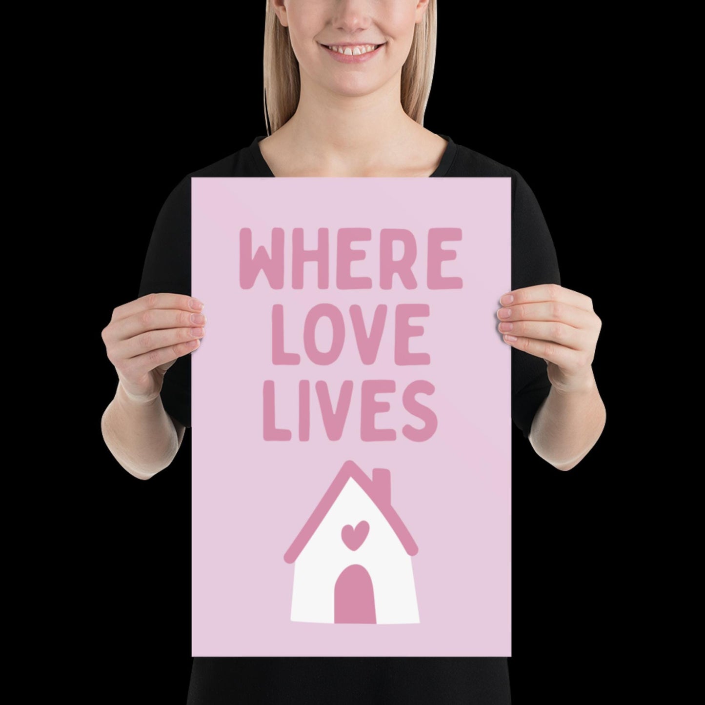 Where Love Lives Alison Limerick Inspired Lyric Print Pink - Ibiza Funky Disco House Music A1 A2 A3 Typographic Ball Aesthetic Poster
