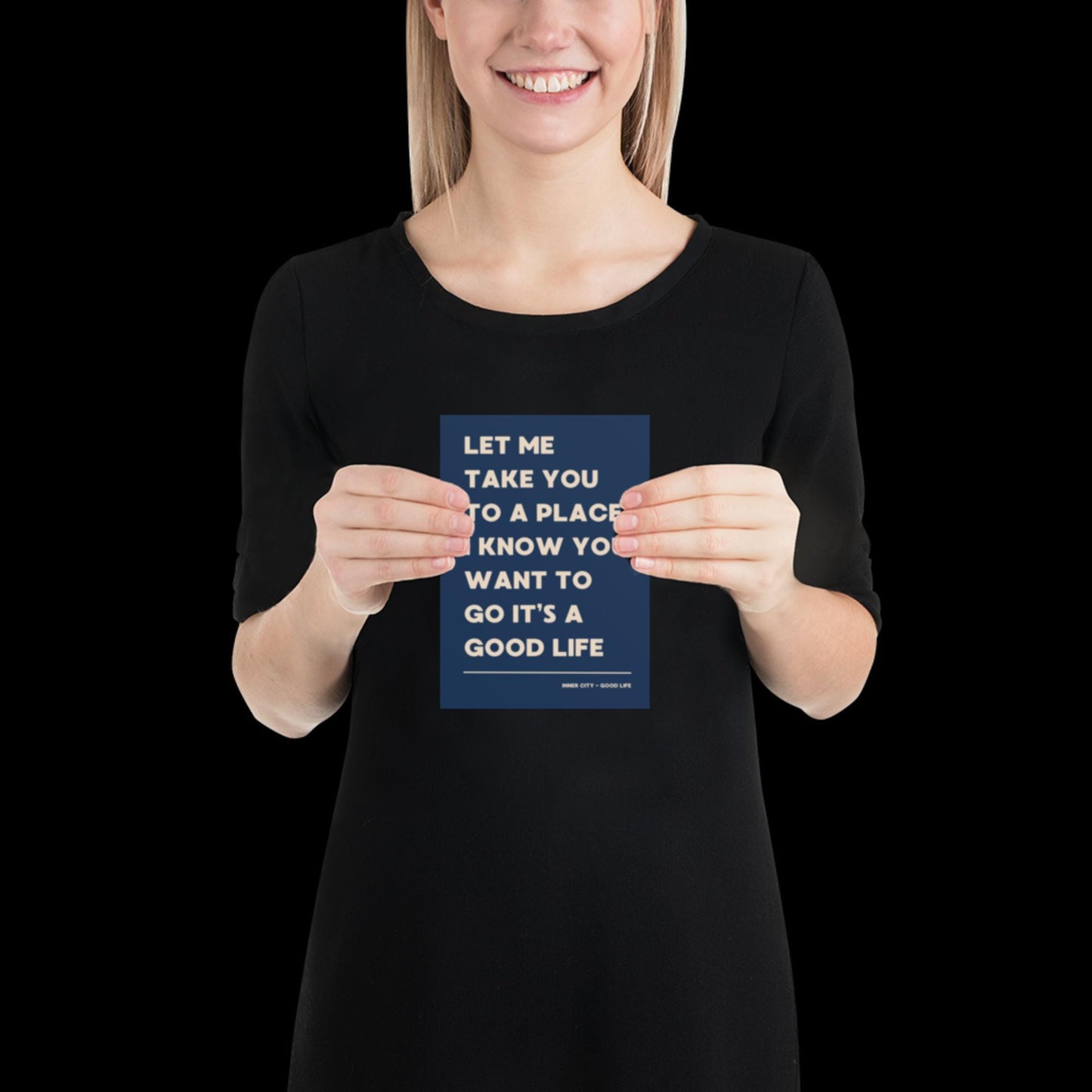 It's a Good Life Navy Blue & Beige Lyric Wall Print | Music Poster | Wall Art | A5 A4 A3 | Typographic | Lyrics | Custom Print | Wall Decor