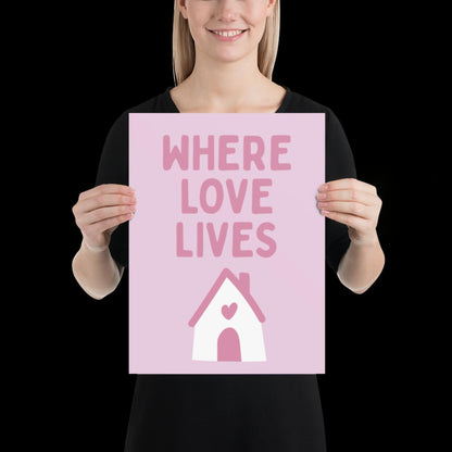 Where Love Lives Alison Limerick Inspired Lyric Print Pink - Ibiza Funky Disco House Music A1 A2 A3 Typographic Ball Aesthetic Poster