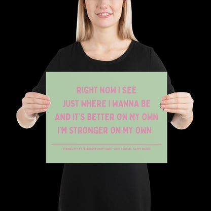 Strings of Life Soul Central Lyric Print - Green and Pink - Disco Music Poster Wall Art Retro Inspired Music Bold Typographic Quote