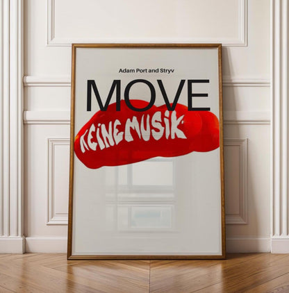 Move Inspired Print Red Cloud - Adam Port Stryv Keinemusik Wall Art for House EDM Ibiza Festival Rave Art Decor House Music Disco Ball Funky