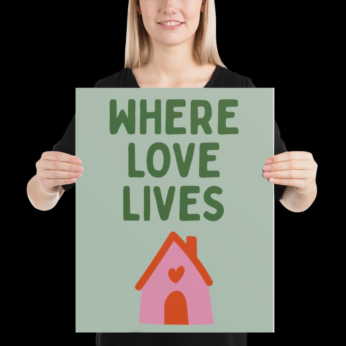 Where Love Lives Alison Limerick Inspired Lyric Print Green - Ibiza Funky Disco House Music A1 A2 A3 Typographic Ball Aesthetic Poster