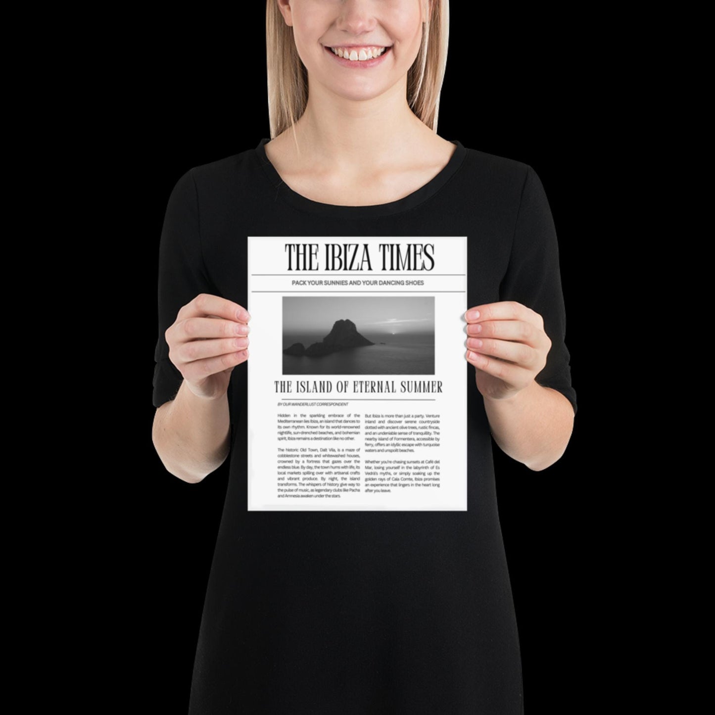 This Ibiza Times - Newspaper Ibiza Retro Disco Print Music Poster Wall Art A5 A4 A3 Bold Typographic Gallery Wall Black and White Magazine