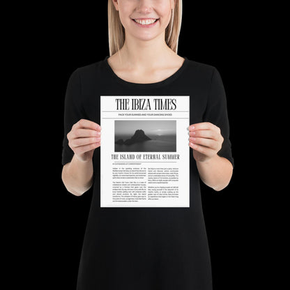 This Ibiza Times - Newspaper Ibiza Retro Disco Print Music Poster Wall Art A5 A4 A3 Bold Typographic Gallery Wall Black and White Magazine