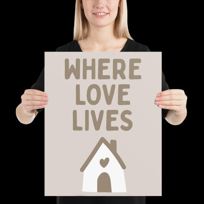 Where Love Lives Alison Limerick Inspired Lyric Print Beige - Ibiza Funky Disco House Music A1 A2 A3 Typographic Ball Aesthetic Poster