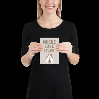 Where Love Lives Alison Limerick Inspired Lyric Print Beige - Ibiza Funky Disco House Music A1 A2 A3 Typographic Ball Aesthetic Poster