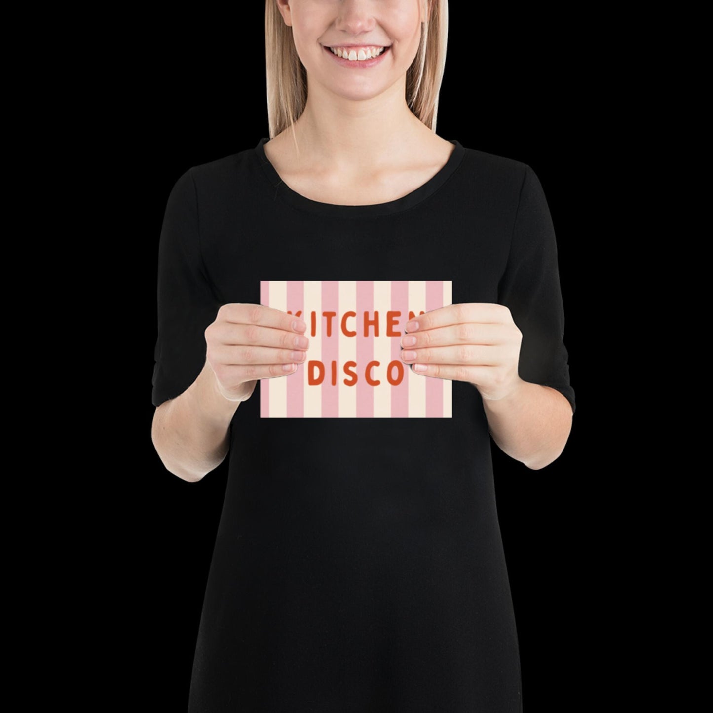 Kitchen Disco Wall Art Poster • Pink and Orange • Disco Print Poster • Minimalistic Kitchen Wall Art • Aesthetic • Trendy Wall Art